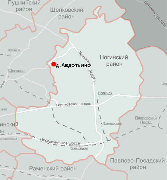 Карта ногинского района московской области с деревнями